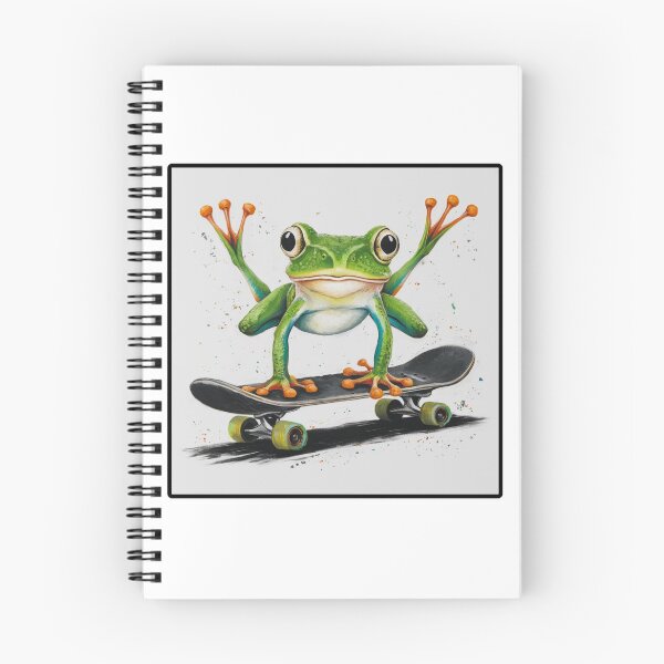 Item preview, Handstanding Skateboard Frog: A Splash of Color and Fun designed and sold by Colorful-Garden.