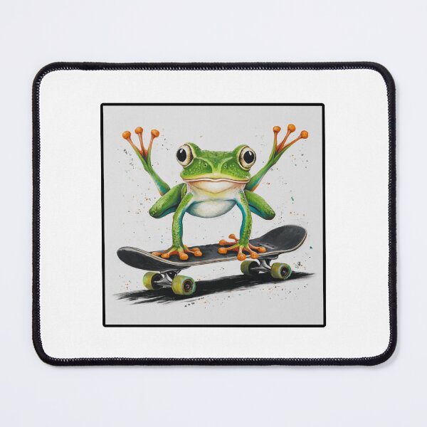Item preview, Handstanding Skateboard Frog: A Splash of Color and Fun designed and sold by Colorful-Garden.