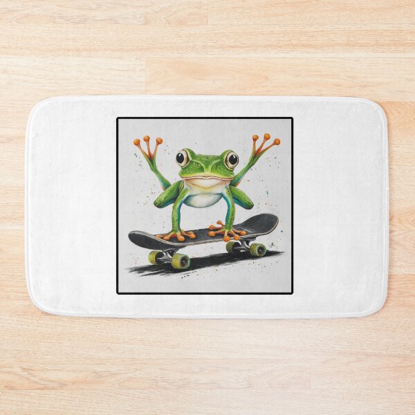 Item preview, Handstanding Skateboard Frog: A Splash of Color and Fun designed and sold by Colorful-Garden.