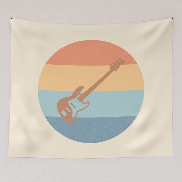Item preview, Bass Guitar Electric J Bass Style Worn Pastel Retro Design designed and sold by kakarikihill.