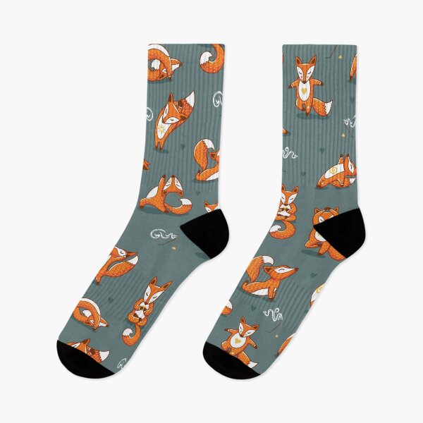Item preview, cute yoga foxes funny green designed and sold by Gossip Rag.