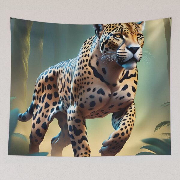 Item preview, jaguar with golden fur and black spots from the Amazon designed and sold by DebriArte.