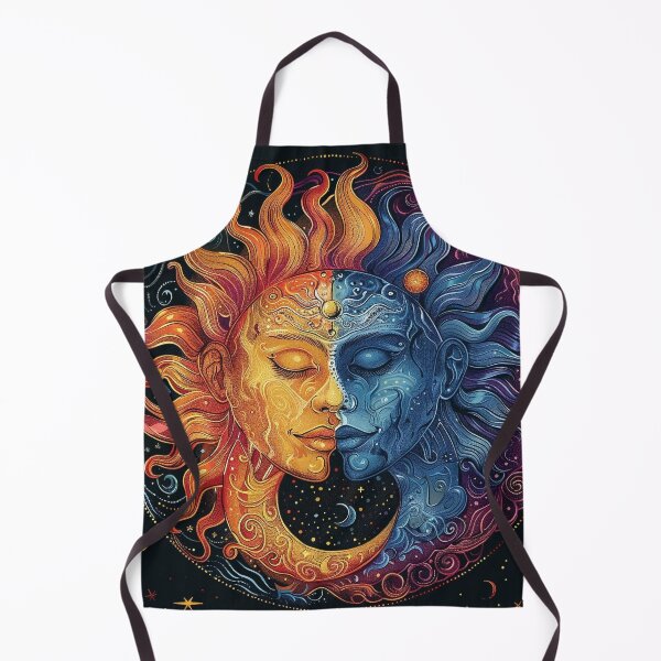 Item preview, Psychedelic high contrast art illustration of sun and moon designed and sold by dcrc.