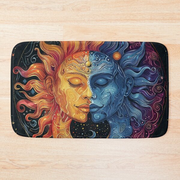 Item preview, Psychedelic high contrast art illustration of sun and moon designed and sold by dcrc.