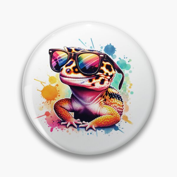 Item preview, Watercolor Leopard Gecko Wearing Sunglasses designed and sold by ChaosReigns91.