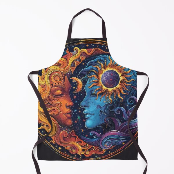 Item preview, Psychedelic high contrast art illustration of sun and moon designed and sold by dcrc.