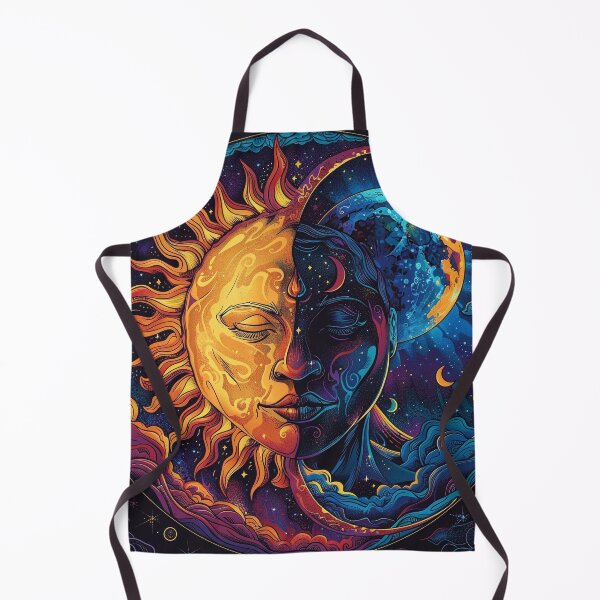 Item preview, Psychedelic high contrast art illustration of sun and moon designed and sold by dcrc.