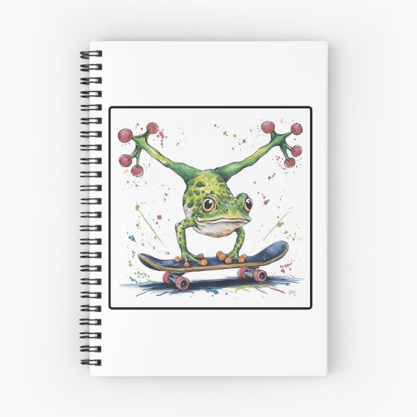 Item preview, Handstanding Skateboard Frog: A Splash of Color and Fun designed and sold by Colorful-Garden.