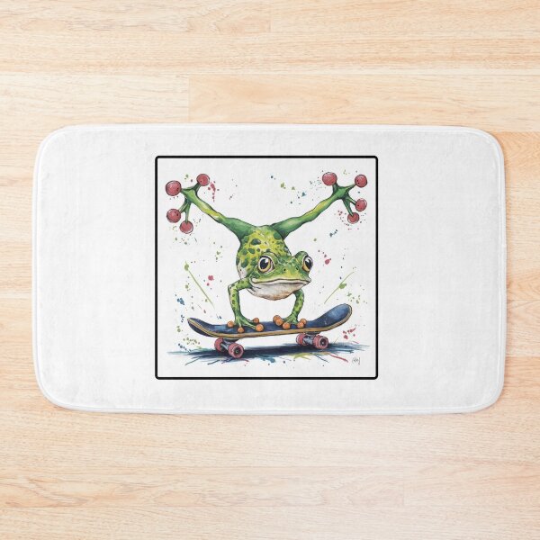 Item preview, Handstanding Skateboard Frog: A Splash of Color and Fun designed and sold by Colorful-Garden.