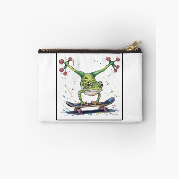 Item preview, Handstanding Skateboard Frog: A Splash of Color and Fun designed and sold by Colorful-Garden.