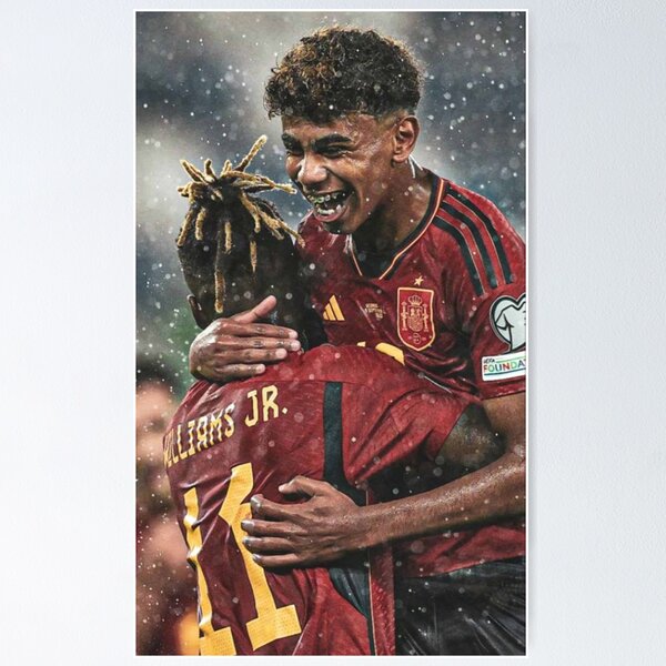 Aperçu de l'œuvre Nico Williams et Lamine Yamal pluvieux créée et vendue par haldeyrhonda.