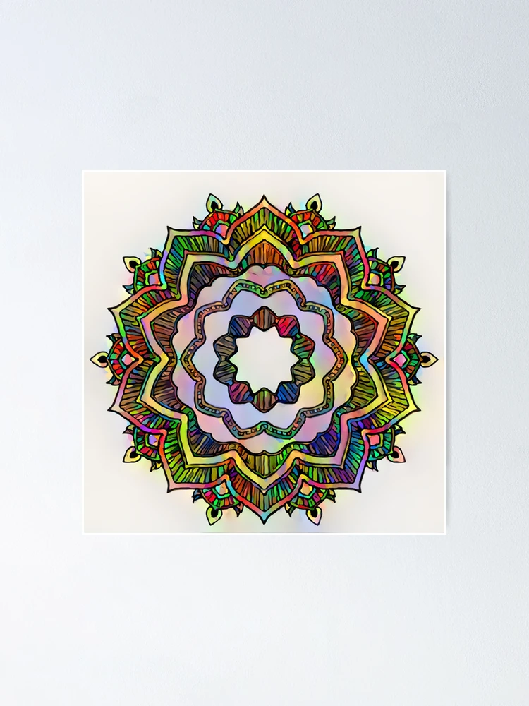Thumbnail 1 of 3, Poster, Colorful mandala designed and sold by AndroidZ.