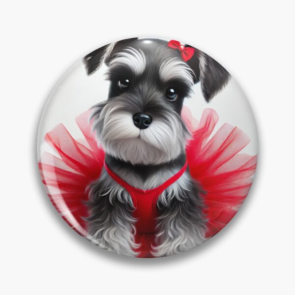 Item preview, Precious Schnauzer pup dressed up in a frilly red tutu designed and sold by toypoodlemom.