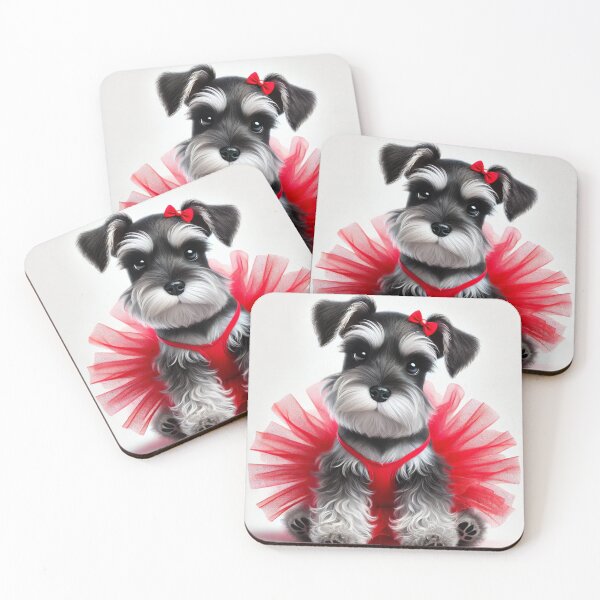 Item preview, Precious Schnauzer pup dressed up in a frilly red tutu designed and sold by toypoodlemom.