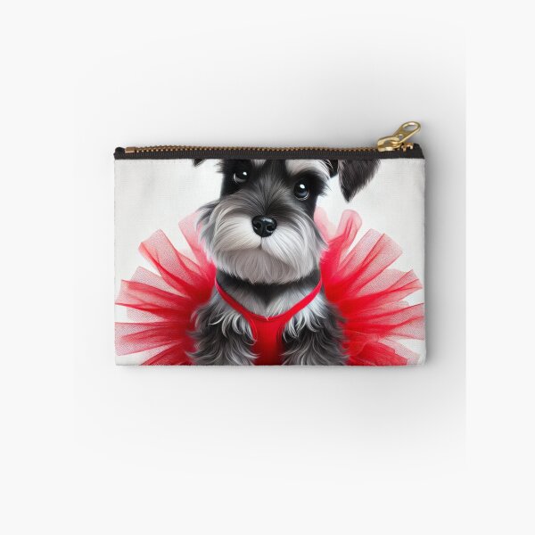 Item preview, Precious Schnauzer pup dressed up in a frilly red tutu designed and sold by toypoodlemom.