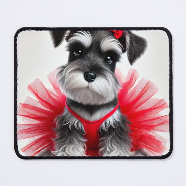 Item preview, Precious Schnauzer pup dressed up in a frilly red tutu designed and sold by toypoodlemom.