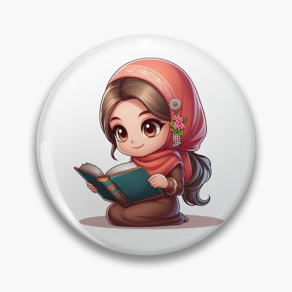 Item preview, A young woman, wearing a hijab, reads the scriptures attentively. designed and sold by daruneenok.