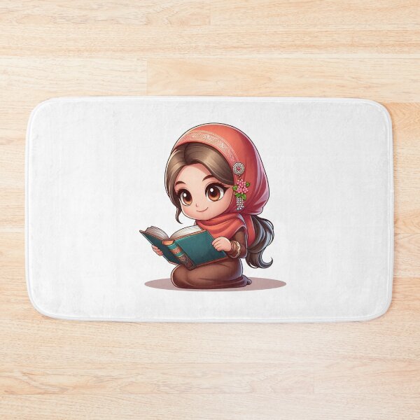 Item preview, A young woman, wearing a hijab, reads the scriptures attentively. designed and sold by daruneenok.