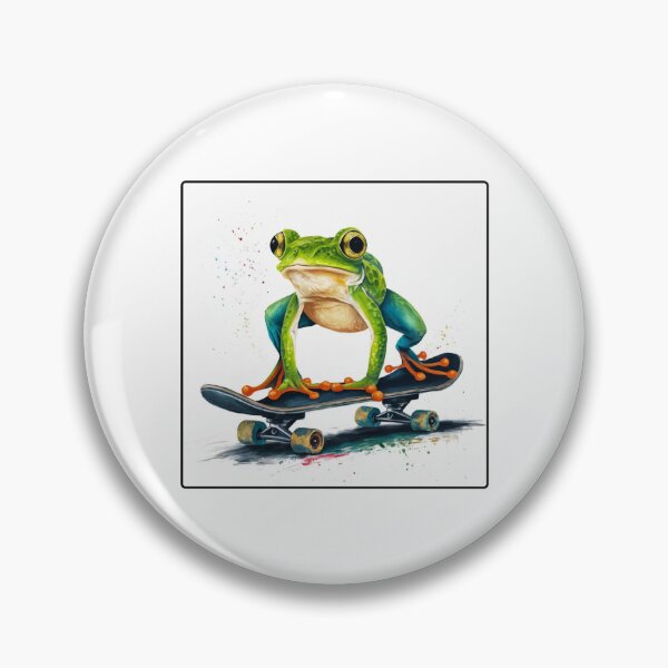 Item preview, Handstanding Skateboard Frog: A Splash of Color and Fun designed and sold by Colorful-Garden.