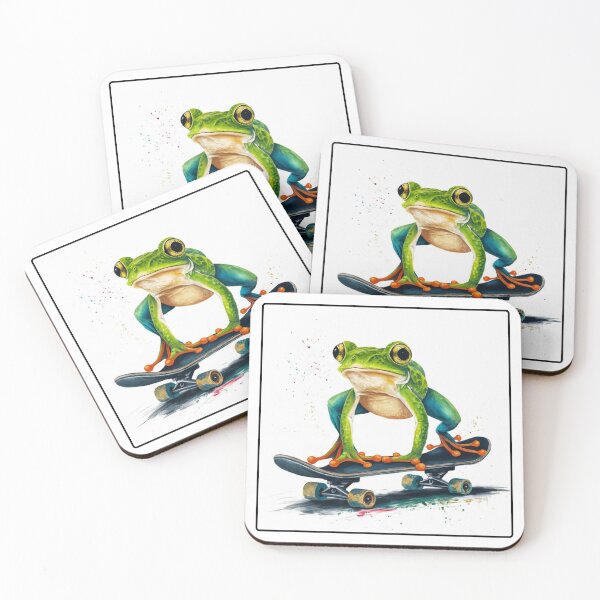 Item preview, Handstanding Skateboard Frog: A Splash of Color and Fun designed and sold by Colorful-Garden.