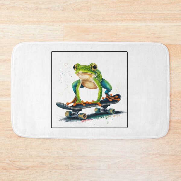 Item preview, Handstanding Skateboard Frog: A Splash of Color and Fun designed and sold by Colorful-Garden.