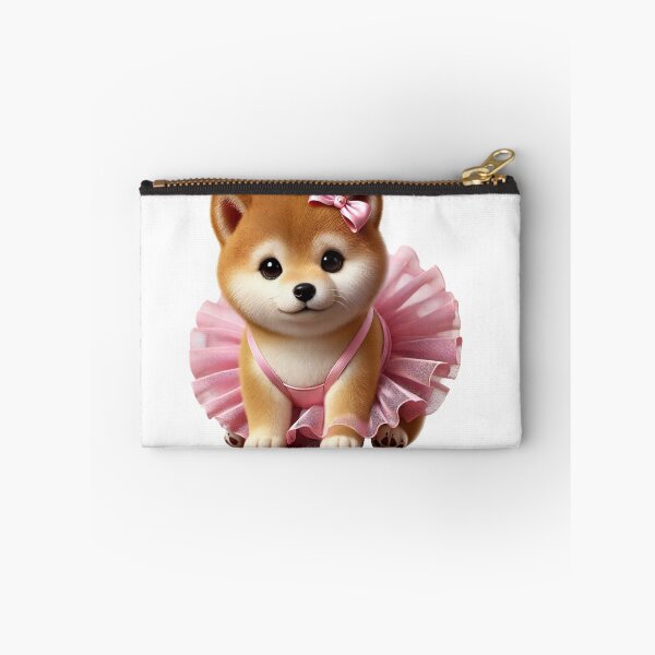 Item preview, Snuggly Shiba furball prancing in a pastel pink tutu designed and sold by toypoodlemom.