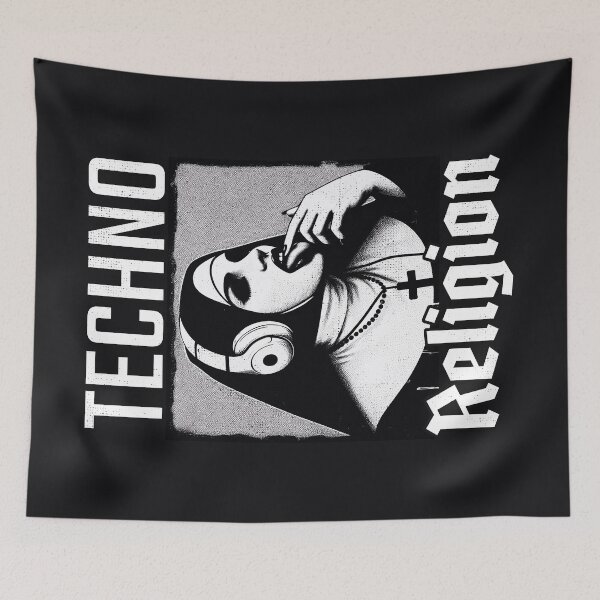 Item preview, Techno Religion - Nun Listening To Headphones - Techno Music designed and sold by Urban-Alien.