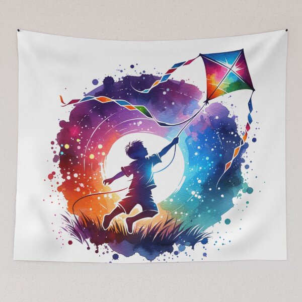 Item preview, Nighttime Kite Flying Illustration designed and sold by JesNoh.