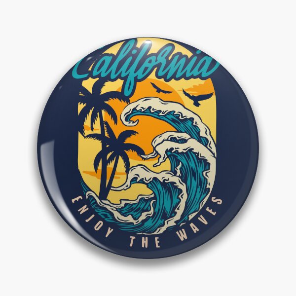 Item preview, California t-shirt design with waves palm trees  designed and sold by Rozgani.