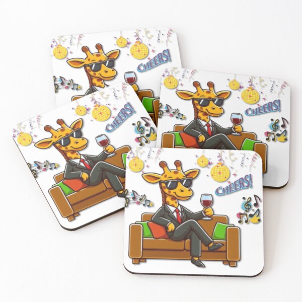 Item preview, Cool giraffe wearing a red tie designed and sold by kankan22.