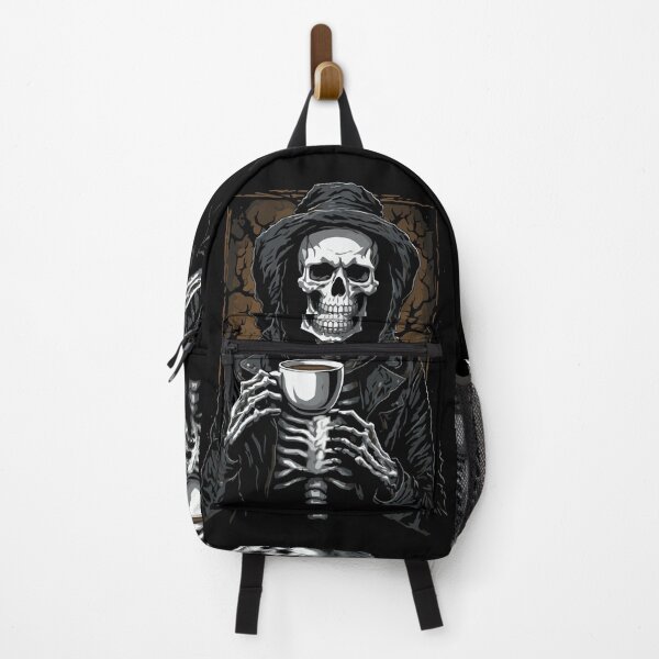 Item preview, Spooky Skeleton Enjoying Coffee designed and sold by TurtleDojo.