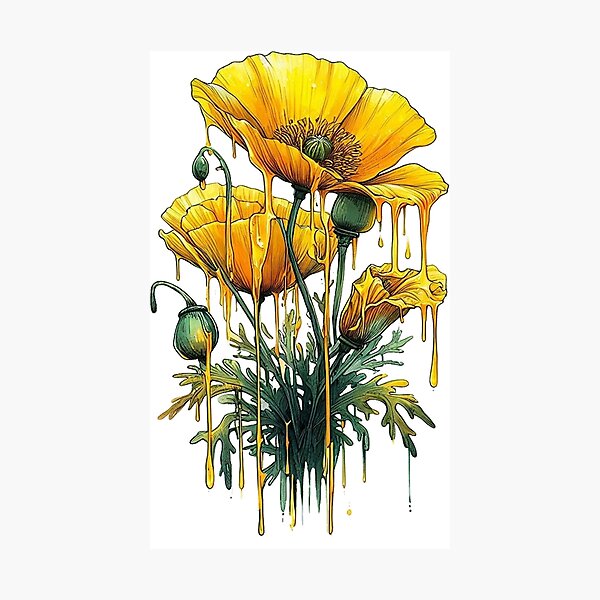 Vista previa del artículo con la obra «Pincel Flores Amarillas», diseñado y vendido por ryanapples2.