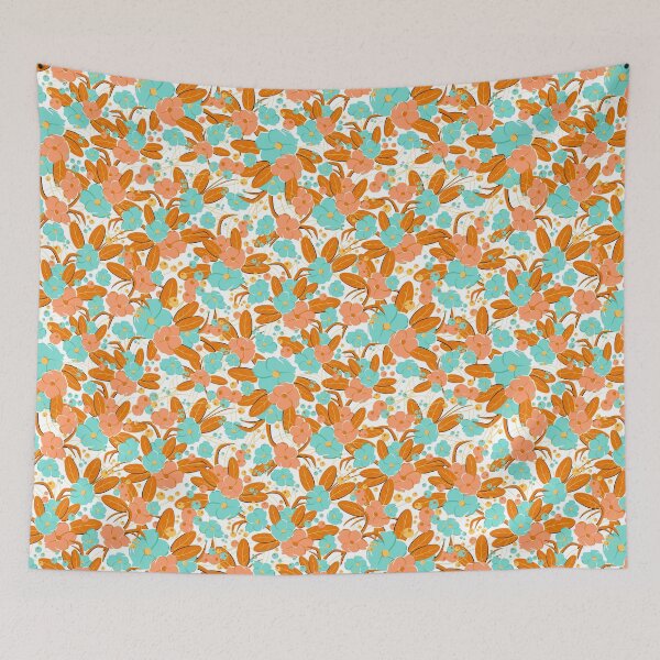Item preview, Small bouquet, Orange and turquoise on white background designed and sold by Alex  Blud.