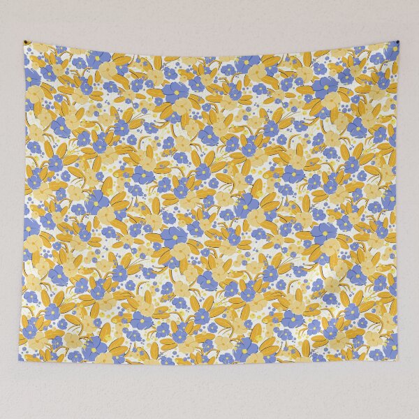 Item preview, Small bouquet, Yellow and blue on white background designed and sold by Alex  Blud.