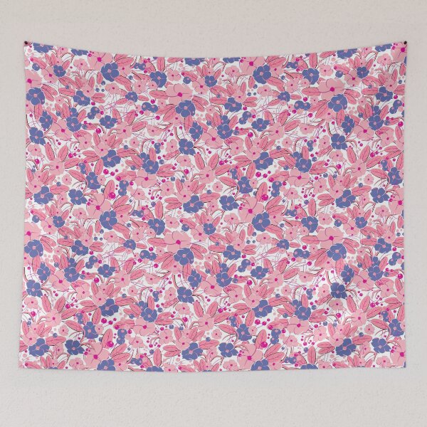 Item preview, Small bouquet, Blue and pink on white background designed and sold by Alex  Blud.