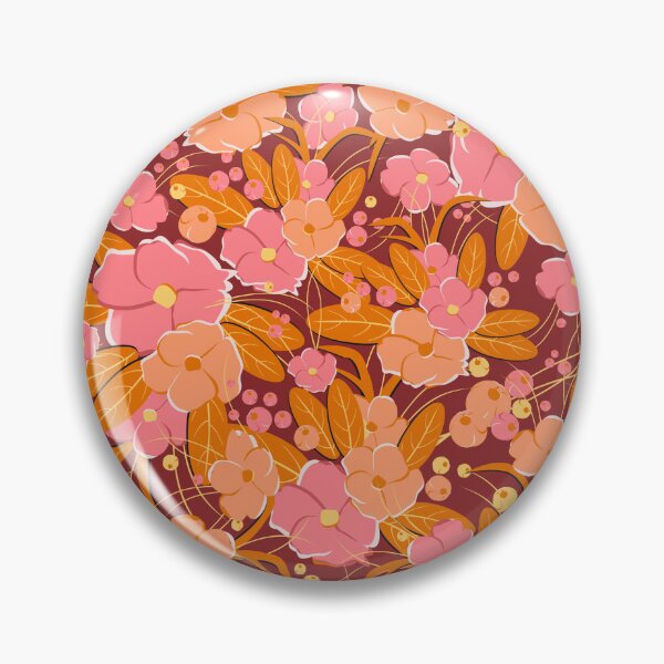 Item preview, Small bouquet, Orange and pink on burgundy background designed and sold by Alex  Blud.