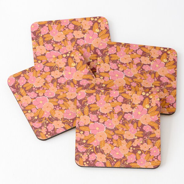 Item preview, Small bouquet, Orange and pink on burgundy background designed and sold by Alex  Blud.