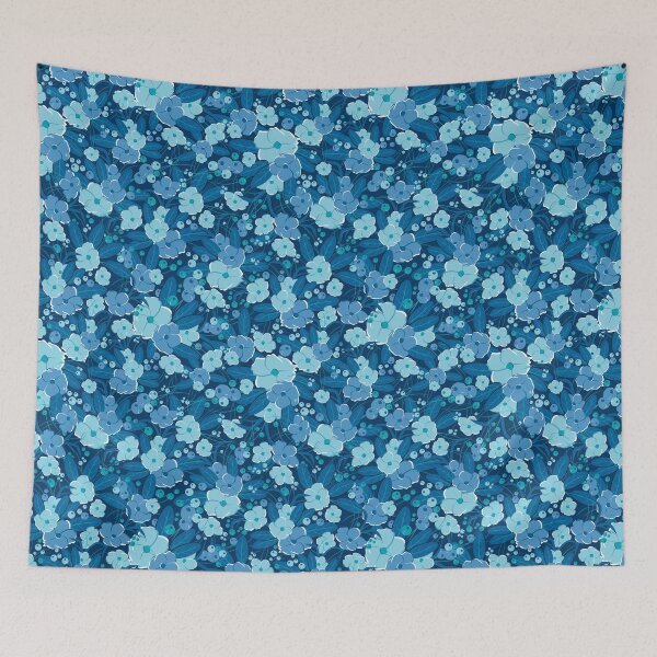 Item preview, Small bouquet, Blue and light blue on blue background designed and sold by Alex  Blud.