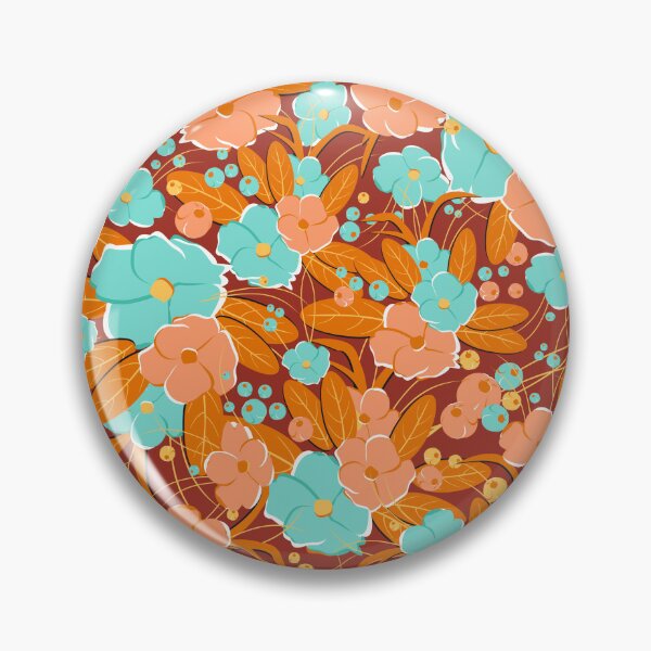 Item preview, Small bouquet, Orange and turquoise on a brown background designed and sold by Alex  Blud.