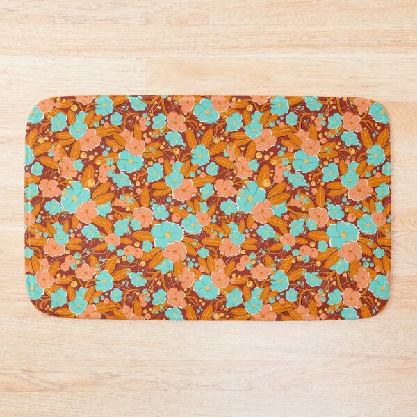 Item preview, Small bouquet, Orange and turquoise on a brown background designed and sold by Alex  Blud.