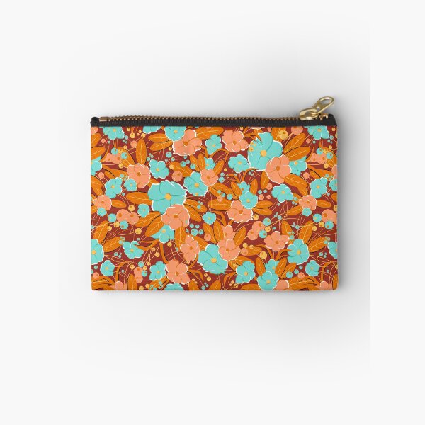 Item preview, Small bouquet, Orange and turquoise on a brown background designed and sold by Alex  Blud.