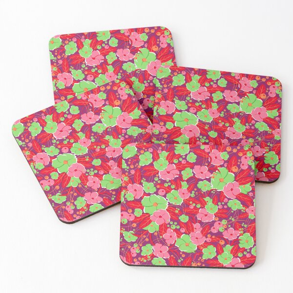 Item preview, Small bouquet, Pink and green on purple background designed and sold by Alex  Blud.