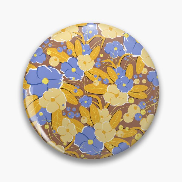 Item preview, Small bouquet, Yellow and blue on brown background designed and sold by Alex  Blud.