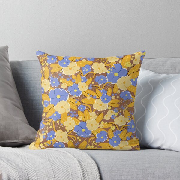 Item preview, Small bouquet, Yellow and blue on brown background designed and sold by Alex  Blud.