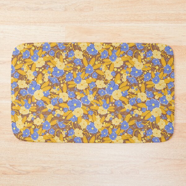 Item preview, Small bouquet, Yellow and blue on brown background designed and sold by Alex  Blud.