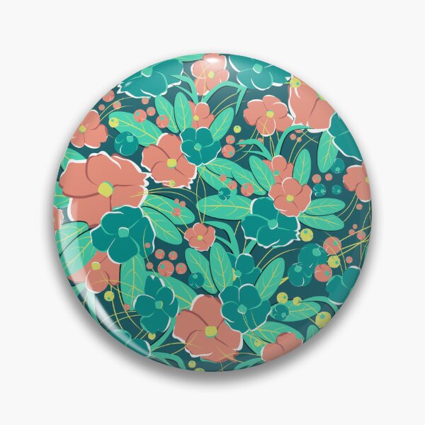 Item preview, Small bouquet, Green and pink-orange on dark green background designed and sold by Alex  Blud.