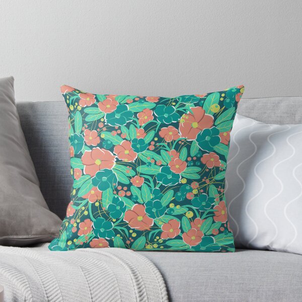 Item preview, Small bouquet, Green and pink-orange on dark green background designed and sold by Alex  Blud.
