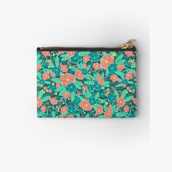 Item preview, Small bouquet, Green and pink-orange on dark green background designed and sold by Alex  Blud.