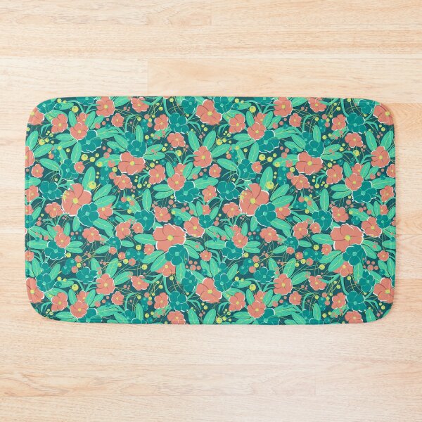Item preview, Small bouquet, Green and pink-orange on dark green background designed and sold by Alex  Blud.