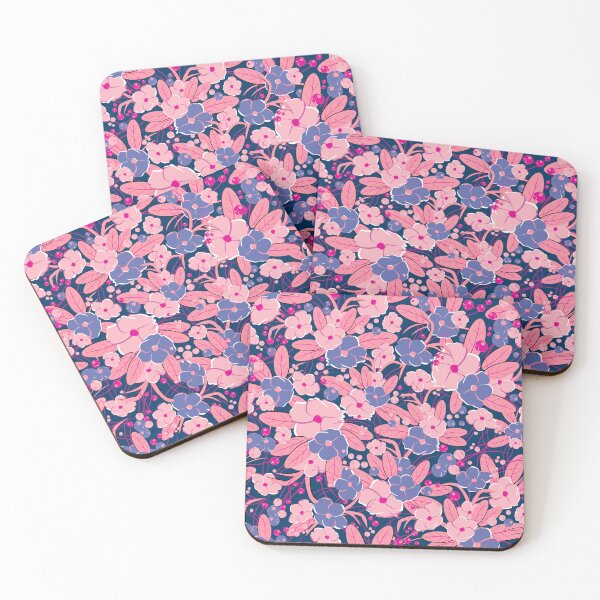 Item preview, Small bouquet, Pink and blue on dark blue background designed and sold by Alex  Blud.